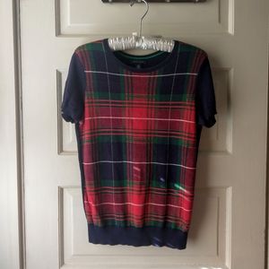 Tommy Hilfiger Women's Plaid Short-Sleeve Sweater